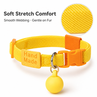 Collier élastique pour chat, réglable, extensible, à libération rapide, anti-évasion, en polyester doux, sans dommages pour les poils, pour chats, chatons, petits chiens