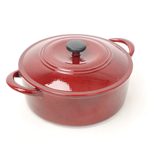 Olla de Hierro Fundido Esmaltada Extra Grande de 30 cm con Revestimiento Antiadherente, Fondo para Inducción, Tapa, Apta para Estufa de Gas, Cacerola, Vaporera, Olla para Sopa y Caldo - Product Image 1