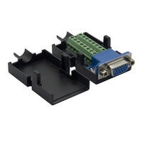 VGA 3 + 9 Type Soudure DB15 VGA Mâle Femelle D-SUB 15pin Connecteur Assemblée Noir Coque En Plastique Connecteur