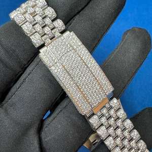 Montre en diamant moissanite VVS la plus vendue de BOJ avec mouvement mécanique en acier, montre hip-hop glacée pour hommes, bijoux bling à bas prix - Product Image 6