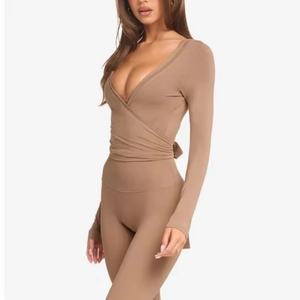 Camisetas de Pilates Marca 2025 para Mujer, Ropa Deportiva Elegante, Camisetas de Yoga de Manga Larga, Ropa de Gimnasio y Fitness - Product Image 3