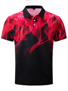 Chemise de golf d'extérieur en gros, printemps, logo personnalisé, impression numérique sur le devant, 100% coton, manches courtes, décontractée, tricotée, unie, teinte unie - Product Image 2