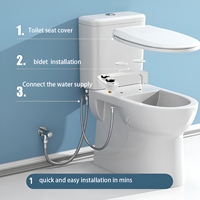 Nouvelle conception de bidet de toilette à double buse avec commande rotative à double bouton, soin post-partum doux, fixation non électrique, compatible avec les modèles standard