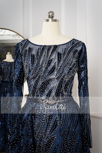 Ruolai LWC8089 Neues Modell Langärmliges Abendkleid mit Perlen und Kristallen für Abschlussball - Product Image 3