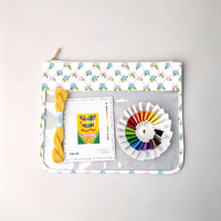 Pochette à fermeture éclair transparente personnalisable pour broderie au point de croix NDLPT, sac de rangement pour points de broderie, sac de projet en PVC transparent