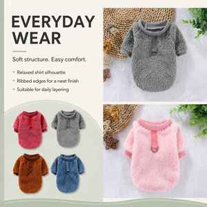 Pakaian Anjing Bulu Lembut Hangat Dengan Lubang Tali D-Ring, Sweater Hewan Peliharaan Musim Dingin untuk Anjing Kecil Sedang, Pakaian Anak Anjing Chihuahua Yorkie - Product Image 3