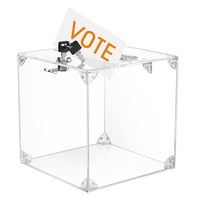 Boîte de dons en acrylique personnalisée avec logo, avec serrure, transparente, pour collecte de fonds, Tzedaka, charité, prix d'usine - Vente chaude
