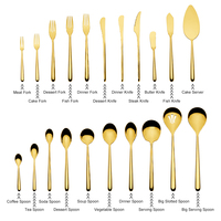 Ensemble de couverts de mariage de luxe moderne en acier inoxydable 18/10, qualité alimentaire, finition PVD or, poli miroir, personnalisable, en stock