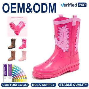 Bottes de pluie pour enfants, bottes en caoutchouc imperméables mi-mollet pour garçons et filles, faciles à mettre et à enlever, pour les jeux en plein air, l'école, la boue - Product Image 1