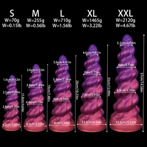 Prix de gros usine <span class=keywords><strong>Plug</strong></span> <span class=keywords><strong>anal</strong></span> en silicone en spirale, Dildo extra-large en forme de pénis monstre souple pour femme, Jouet sexuel pour adulte - Product Image 6