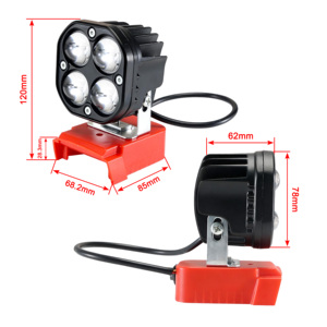 Luz LED Portátil para Exteriores con Carcasa de ABS, Compatible con Batería M18, 40W 6000LM, Linterna con Protección de Bajo Voltaje - Product Image 2