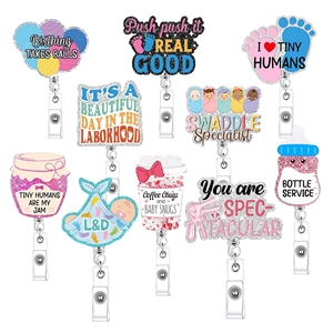 Portabadge in Acrilico per Halloween, Accessori Quotidiani, <span class=keywords><strong>Serie</strong></span> Fantasmi, Portabadge Retrattile per Infermieri - Product Image 1