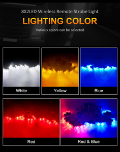 8 trong <span class=keywords><strong>1</strong></span> <span class=keywords><strong>LED</strong></span> từ xa không dây ánh sáng nhấp nháy lưới ánh sáng cho xe tải Xe Máy Cảnh báo khẩn cấp nhấp nháy lính cứu hỏa nội thất ánh sáng 12V - Product Image 6