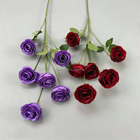 L777 Prix de gros, fleurs artificielles très vendues, bouquet de 6 roses blanches et roses, décoration pour la maison et les mariages