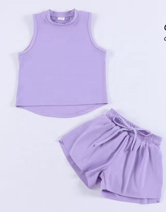 Conjunto Deportivo para Niñas DH ODM, Top de Cuello Alto y Pantalones Cortos con Cintura Elástica y Cordón Ajustable, en Nailon y Poliéster, Sin Mangas - Product Image 1