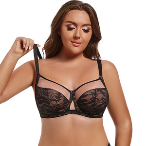 Reggiseni con ferretto a tazza grande da donna con cinturino regolabile in <span class=keywords><strong>pizzo</strong></span> solido e transfrontaliero decorato <span class=keywords><strong>reggiseno</strong></span> lavorato a maglia per intimo di tutti i giorni - Product Image 4