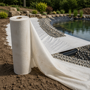 Matériau de couverture environnemental durable en fibres PP PET, <span class=keywords><strong>géotextile</strong></span> non tissé aiguilleté en polyester pour projets de protection - Product Image 1