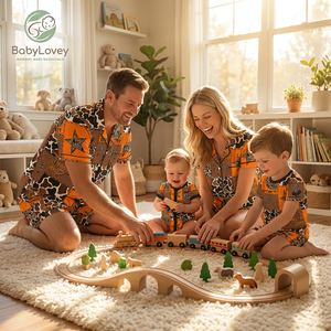 Pijamas Familiares de Bambú Viscosa Transpirable Babylovey, Ropa de Dormir de Diseño Personalizado para <span class=keywords><strong>Padres</strong></span> y Niños Pequeños - Product Image 1