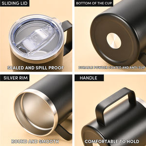 <span class=keywords><strong>Tazza</strong></span> <span class=keywords><strong>da</strong></span> Viaggio a Doppia Parete <span class=keywords><strong>da</strong></span> 12oz, <span class=keywords><strong>Tazza</strong></span> Termica per Caffè con Manico e Coperchio Senza BPA - Product Image 3