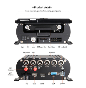 Surveil System Kit 4 Channel GPS WIFI <strong>Mdvr</strong> Real-time Monitoring Mobile Car Dvr with 4 Car Cameras and 7inch VGA Monitor - Product Image 3