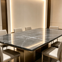 Marbre gris bulgare naturel de qualité supérieure, personnalisable pour les halls d'hôtels, les tables à manger de style moderne et les salons