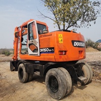 Prix Bas, Excavatrice sur Pneus d'Occasion Originale Doosan DH150W-7 en Parfait État, DH150W DH150 pour Travaux Intensifs, Matériel de Construction