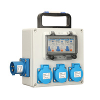 Boîte de distribution mobile étanche IP54 230V 16A 2x10A RCD/MCB Utilisation en extérieur portable Boîte de prise personnalisée