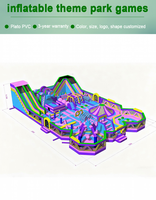 Terrain de jeu gonflable géant personnalisé pour l'extérieur, parcours d'obstacles, installation facile, enfants et adultes, matériau PVC, capacité de 100 personnes
