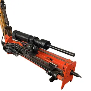 Rock Drill And Splitting Machine Mounted On The Excavator
