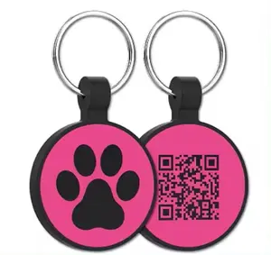 Hochwertige Fleck-Silikon-Hunde-Tags Anti-Verlust-Zugband-Silikon Knochenform Silikon Haustier-Id-Namenetikett für Hunde Katzen