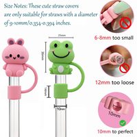 Usine En Gros 1Pcs 10mm Grand Diamètre Universel Silicone Paille Cap 3d Stéréoscopique Ours Lapin Animal Paille Cap Accessoires