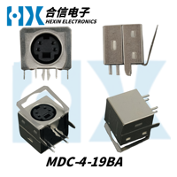 Connecteurs DIN en angle droit HX Factory Direct MDC-4-19BA Série MDC, base mini DIN femelle, coque en fer, prise pour clavier