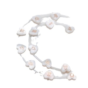 Cuentas <span class=keywords><strong>de</strong></span> nácar natural con signos del zodiaco, 12 dijes dorados del horóscopo para la fabricación <span class=keywords><strong>de</strong></span> pulseras y joyería DIY. - Product Image 4
