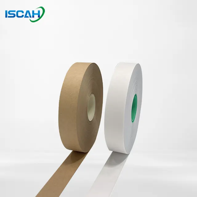 ISCAH ODM Kraft Paper Hot Melt Paper Strapping Tape Rolls Film Banding Machine 10MM Packing Tape For Banknote Banding Machine