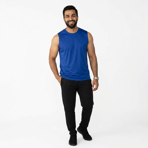 Factory-Made Quick Dry Men's Sleeveless Tank Tops Casual Wear Custom Size Best Price Cotton Material Print Running - Product Image 1
