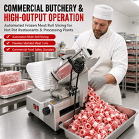 Trancheuse à viande automatique professionnelle, machine à découper le fromage facile à nettoyer, machine à floquer la viande congelée efficace en acier inoxydable