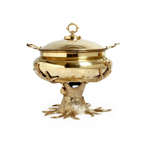 Artículos de Hostelería para Restaurantes, Recipientes para Servir Alimentos, Cazuelas, Calentadores de Alimentos para Buffet, Acabado Dorado, 4/6/8 Litros, Acero Inoxidable - Product Image 1