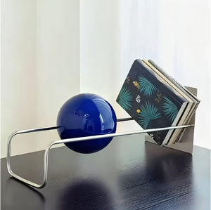 Étagère de rangement pour <span class=keywords><strong>DVD</strong></span> et <span class=keywords><strong>CD</strong></span> de style Bauhaus du milieu du siècle - Étagère de bureau moderne en acier inoxydable avec rangement autonome - Product Image 6