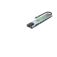 Hub USB OEM Compatible con HDMI, Hub Tipo C con Ethernet RJ45, Hub USB 3.1 4K VGA, Carga PD, 8 en 1 3.0 para Computadora, Teléfono, PC