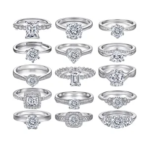 205 Großhandels preis Trendy Ring 925 Sterling Silber 5A Cz Zirkon Stein Diamant Hochzeits-und Verlobung ringe für Frauen