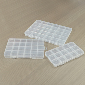 Transparent Plastic Storage Box With Fixed Slots For Jewelry Beads Small Parts Organization Desktop Organizer 20x15cm - Product Image 3