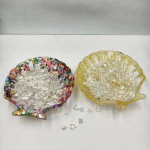Commercio all'ingrosso eco-friendly ciottoli di cristallo naturale vassoi di stoccaggio resina e guscio decorazione per <span class=keywords><strong>la</strong></span> casa in resina artigianato - Product Image 4