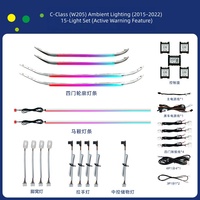 Kit d'éclairage ambiant intérieur LED à commande MMI 64 couleurs pour Mercedes-Benz Classe C W205 2015-2021