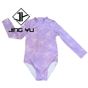 Низкий минимальный заказ купальник UPF50 + защитное бикини для девочек на заказ нейлон детский цельный купальник - Product Image 3