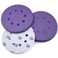 Disques abrasifs en papier de verre à boucles auto-agrippantes en alumine violette de 5 pouces, prix usine, OEM ODM OBM, haute efficacité pour le polissage