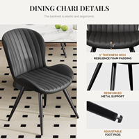 Chaises de salle à manger modernes d'extérieur en tissu avec dossier confortable, rembourrage épais et coussin doux, hauteur 19 pouces, en métal pour salon