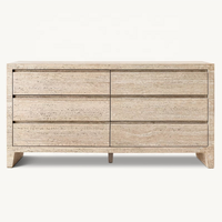 Armoire seau commode en travertin haut de gamme Villa Club Home Club peut personnaliser les meubles de chambre commode d'exportation