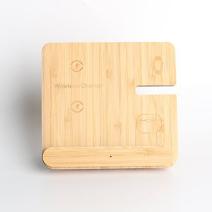 Estación de Carga Inalámbrica 3 en 1 de Bambú de 15W para iPhone, AirPods y Apple Watch |   Base de Carga Inalámbrica Rápida - Product Image 4