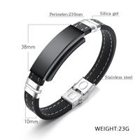 Bracelet en Silicone Moustique avec Logo Gravé Personnalisé Bijoux Européen Hotsale Couture Bracelet en Caoutchouc Fermoir en Acier Inoxydable pour Hommes