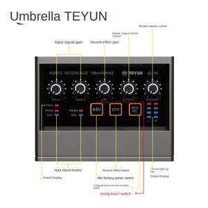 TEYUN Microphone externe professionnel, carte son d'<span class=keywords><strong>enregistrement</strong></span>, lecteur USB pour ordinateur, <span class=keywords><strong>enregistrement</strong></span> en direct sans lecteur, équipement de karaoké - Product Image 5